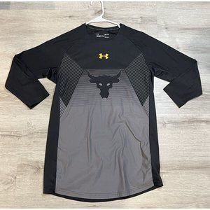 Under Armour Shirt Mens Medium Fitted Project Rock Chase Greatness 3/4 Shirt‎